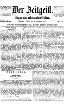 Der Zeitgeist Dienstag 7. Dezember 1875