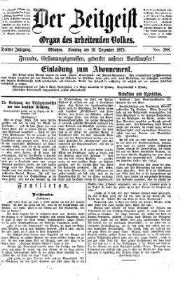 Der Zeitgeist Sonntag 19. Dezember 1875