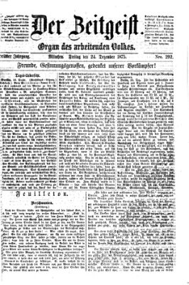 Der Zeitgeist Freitag 24. Dezember 1875