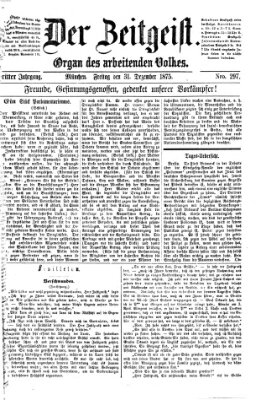 Der Zeitgeist Freitag 31. Dezember 1875