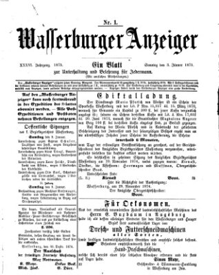 Wasserburger Anzeiger (Wasserburger Wochenblatt) Sonntag 3. Januar 1875