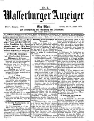 Wasserburger Anzeiger (Wasserburger Wochenblatt) Sonntag 10. Januar 1875