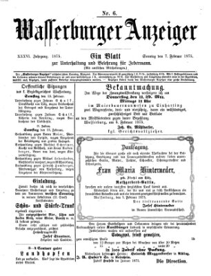 Wasserburger Anzeiger (Wasserburger Wochenblatt) Sonntag 7. Februar 1875