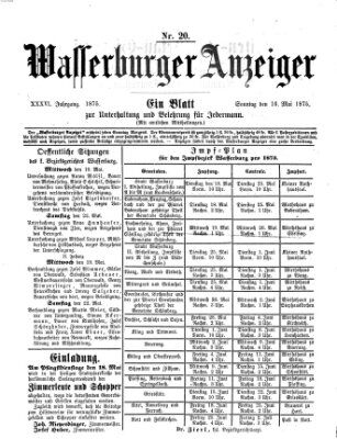 Wasserburger Anzeiger (Wasserburger Wochenblatt) Sonntag 16. Mai 1875