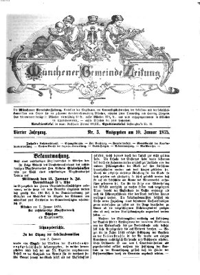 Münchener Gemeinde-Zeitung Sonntag 10. Januar 1875