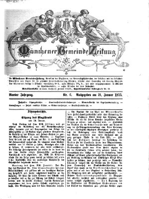 Münchener Gemeinde-Zeitung Donnerstag 21. Januar 1875