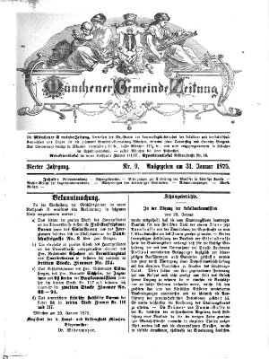 Münchener Gemeinde-Zeitung Sonntag 31. Januar 1875