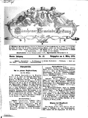 Münchener Gemeinde-Zeitung Donnerstag 4. März 1875