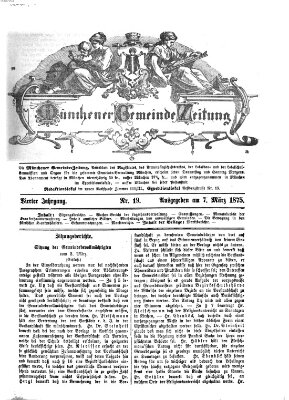 Münchener Gemeinde-Zeitung Sonntag 7. März 1875