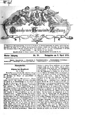 Münchener Gemeinde-Zeitung Donnerstag 8. April 1875