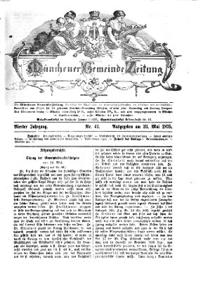 Münchener Gemeinde-Zeitung Sonntag 23. Mai 1875