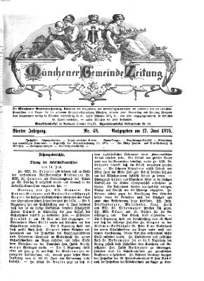 Münchener Gemeinde-Zeitung Donnerstag 17. Juni 1875