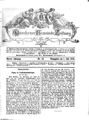 Münchener Gemeinde-Zeitung Donnerstag 1. Juli 1875