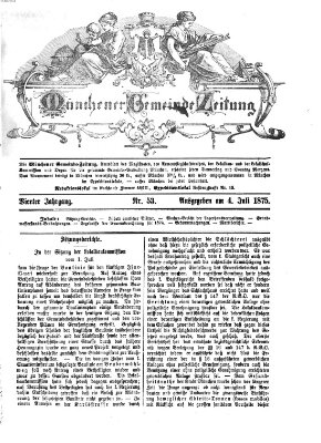 Münchener Gemeinde-Zeitung Sonntag 4. Juli 1875