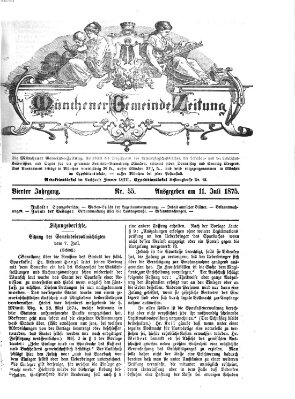 Münchener Gemeinde-Zeitung Sonntag 11. Juli 1875