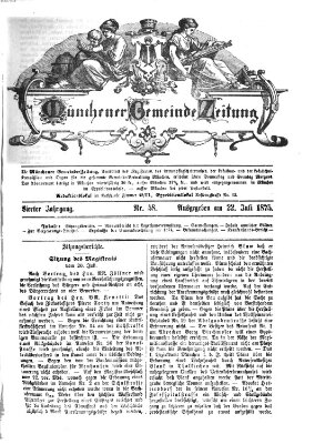 Münchener Gemeinde-Zeitung Donnerstag 22. Juli 1875