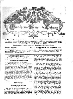 Münchener Gemeinde-Zeitung Donnerstag 23. September 1875