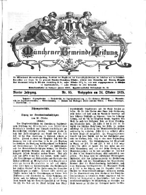 Münchener Gemeinde-Zeitung Sonntag 24. Oktober 1875