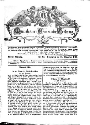 Münchener Gemeinde-Zeitung Sonntag 21. November 1875