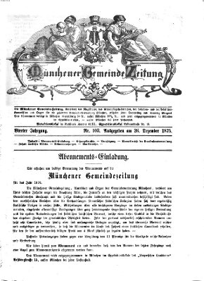 Münchener Gemeinde-Zeitung Sonntag 26. Dezember 1875