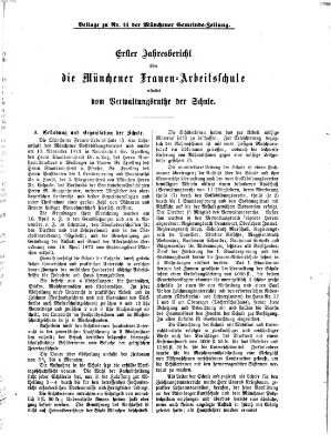 Münchener Gemeinde-Zeitung Donnerstag 18. Februar 1875