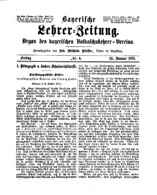 Bayerische Lehrerzeitung Freitag 22. Januar 1875