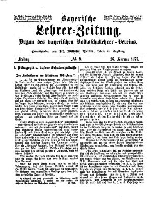 Bayerische Lehrerzeitung Freitag 26. Februar 1875