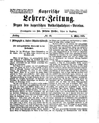 Bayerische Lehrerzeitung Freitag 5. März 1875