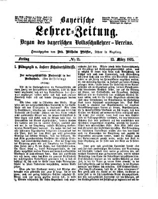 Bayerische Lehrerzeitung Freitag 12. März 1875