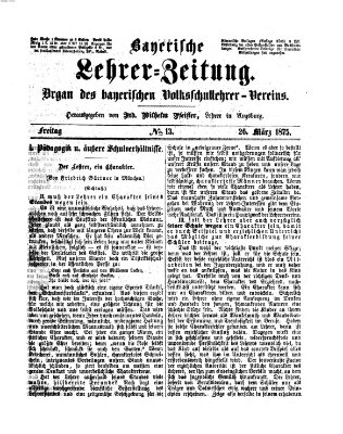 Bayerische Lehrerzeitung Freitag 26. März 1875