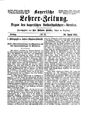 Bayerische Lehrerzeitung Freitag 30. April 1875