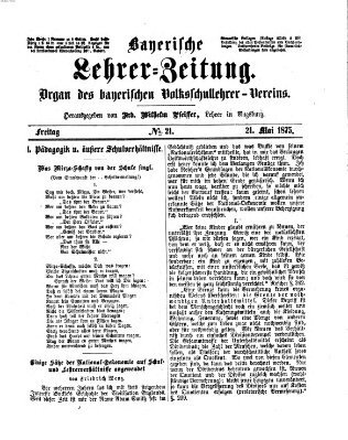 Bayerische Lehrerzeitung Freitag 21. Mai 1875