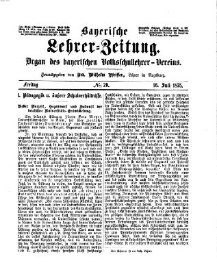 Bayerische Lehrerzeitung Freitag 16. Juli 1875