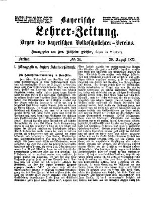 Bayerische Lehrerzeitung Freitag 20. August 1875