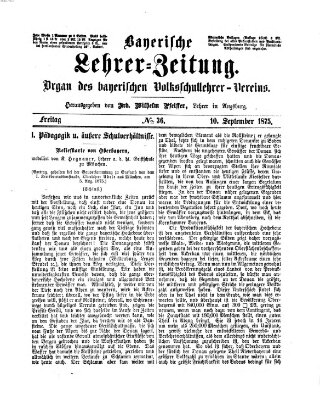 Bayerische Lehrerzeitung Freitag 10. September 1875