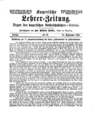 Bayerische Lehrerzeitung Freitag 17. September 1875