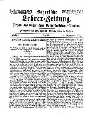 Bayerische Lehrerzeitung Freitag 24. September 1875