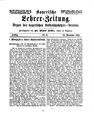 Bayerische Lehrerzeitung Freitag 24. Dezember 1875