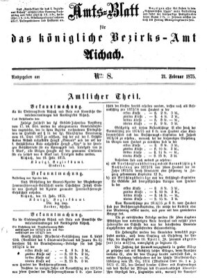 Amtsblatt für das Bezirksamt und Amtsgericht Aichach Sonntag 21. Februar 1875