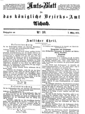 Amtsblatt für das Bezirksamt und Amtsgericht Aichach Sonntag 7. März 1875