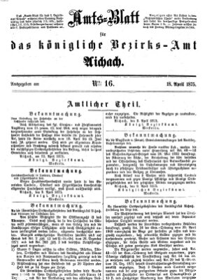 Amtsblatt für das Bezirksamt und Amtsgericht Aichach Sonntag 18. April 1875