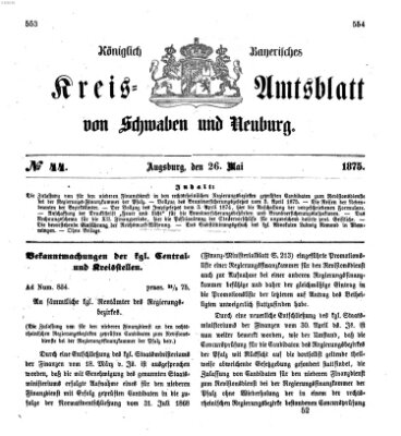 Königlich Bayerisches Kreis-Amtsblatt von Schwaben und Neuburg Mittwoch 26. Mai 1875