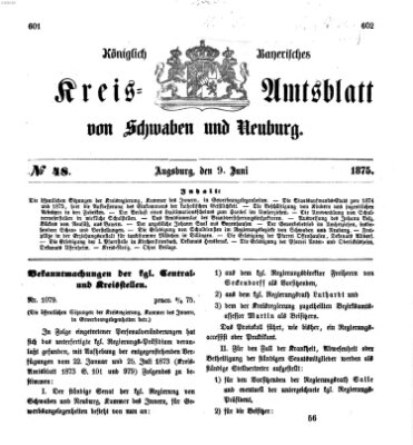 Königlich Bayerisches Kreis-Amtsblatt von Schwaben und Neuburg Mittwoch 9. Juni 1875