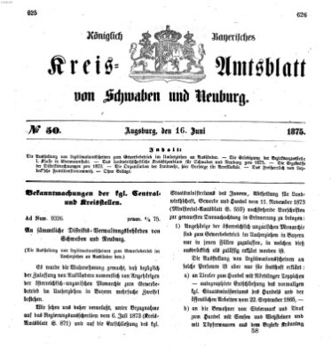 Königlich Bayerisches Kreis-Amtsblatt von Schwaben und Neuburg Mittwoch 16. Juni 1875