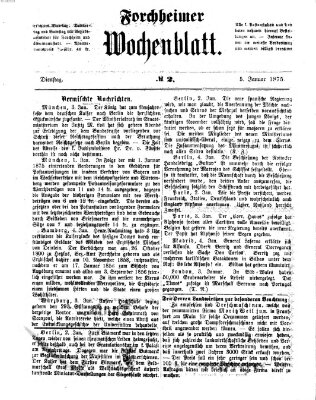 Amtsblatt für die Königlichen Bezirksämter Forchheim und Ebermannstadt sowie für die Königliche Stadt Forchheim Dienstag 5. Januar 1875