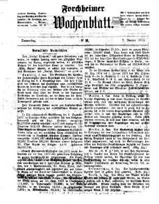 Amtsblatt für die Königlichen Bezirksämter Forchheim und Ebermannstadt sowie für die Königliche Stadt Forchheim Donnerstag 7. Januar 1875