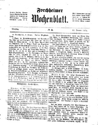 Amtsblatt für die Königlichen Bezirksämter Forchheim und Ebermannstadt sowie für die Königliche Stadt Forchheim Dienstag 12. Januar 1875