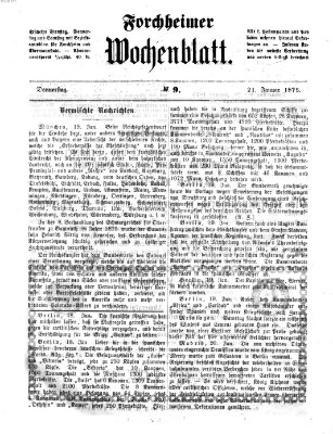 Amtsblatt für die Königlichen Bezirksämter Forchheim und Ebermannstadt sowie für die Königliche Stadt Forchheim Donnerstag 21. Januar 1875