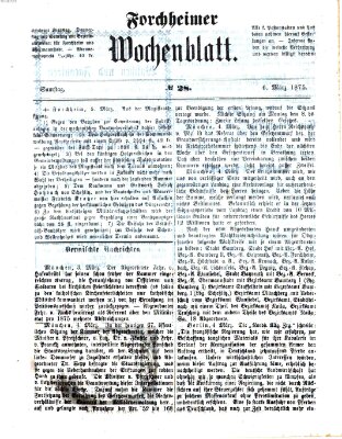 Amtsblatt für die Königlichen Bezirksämter Forchheim und Ebermannstadt sowie für die Königliche Stadt Forchheim Samstag 6. März 1875