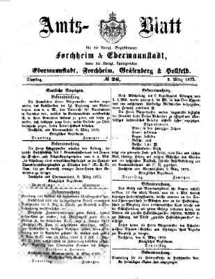 Amtsblatt für die Königlichen Bezirksämter Forchheim und Ebermannstadt sowie für die Königliche Stadt Forchheim Dienstag 9. März 1875